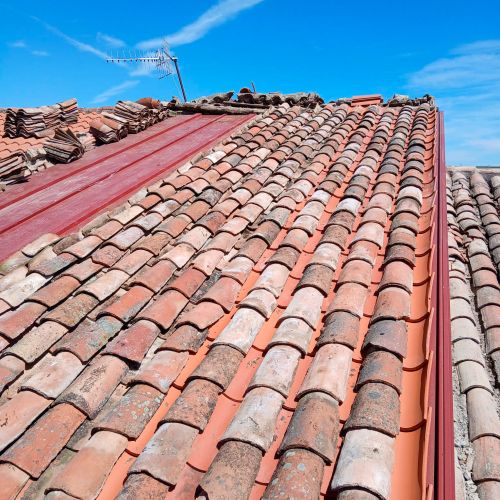 Vista de tejado retejado