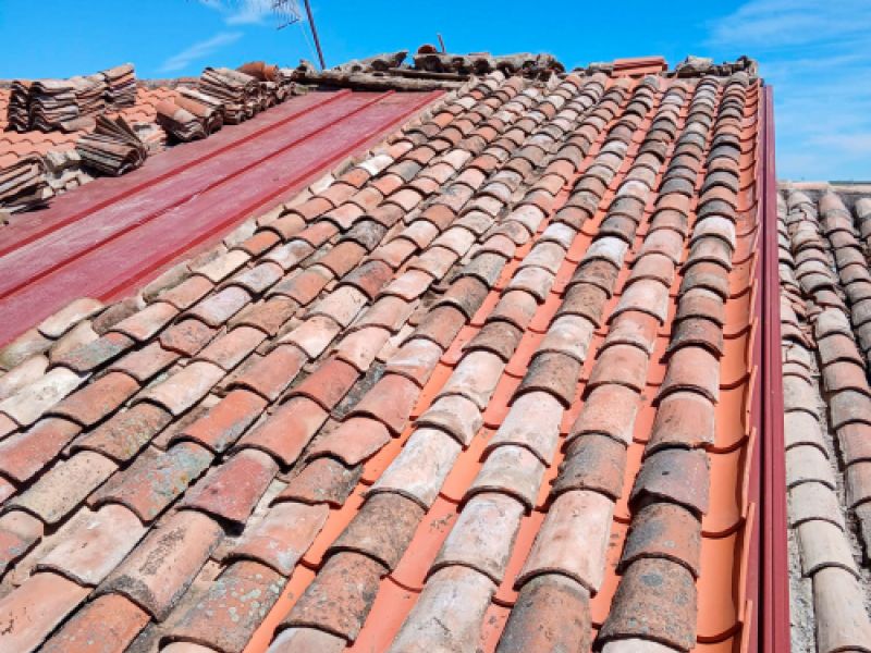 Vista de tejado retejado